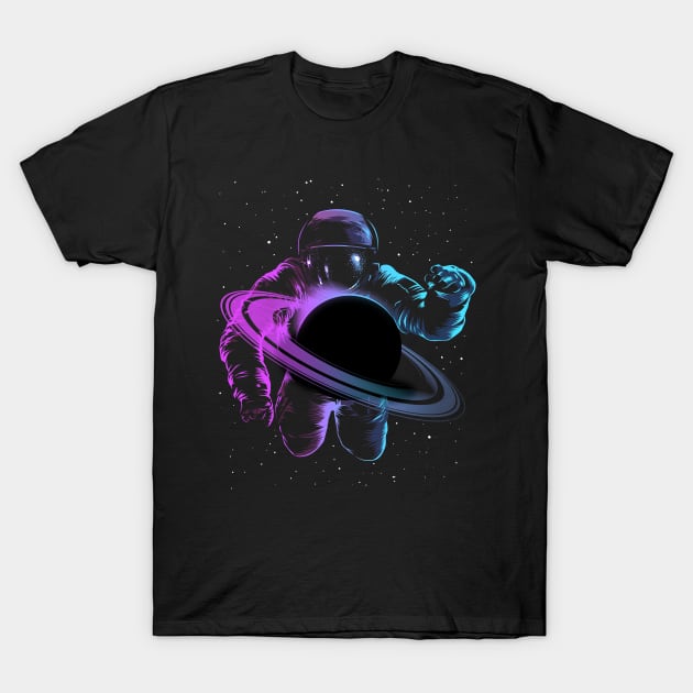 Saturn Astronaut T-Shirt by albertocubatas